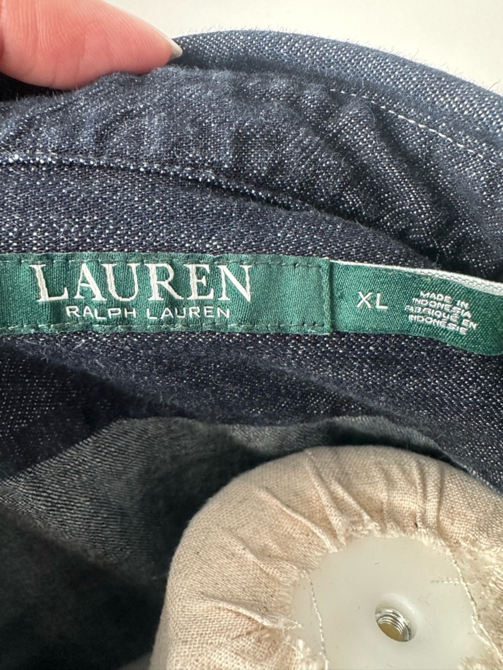Lauren Ralph Lauren Dark Blue Lace-Up Denim Tunic - Picture 5 of 6